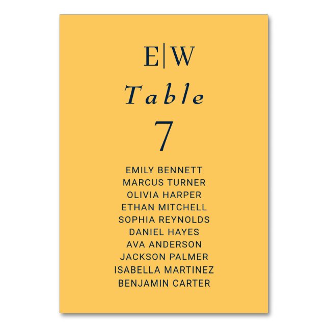 Elegant enkel Ray Flower med Monogram Bröllop Bordsnummer (Framsidan)