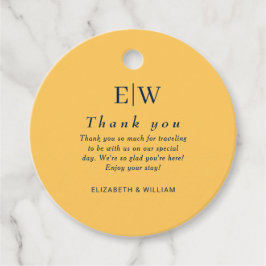 Elegant enkel Ray Flower med Monogram Bröllop Gåvor Etiketter