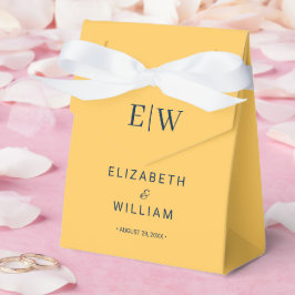 Elegant enkel Ray Flower med Monogram Bröllop Presentaskar