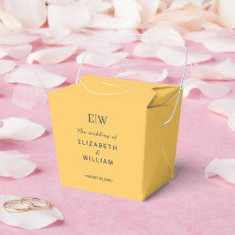 Elegant enkel Ray Flower med Monogram Bröllop Presentaskar