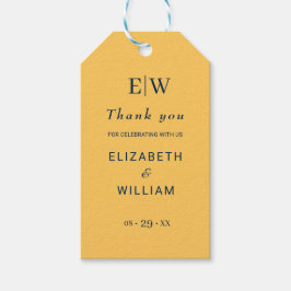 Elegant enkel Ray Flower med Monogram Bröllop Presentetikett