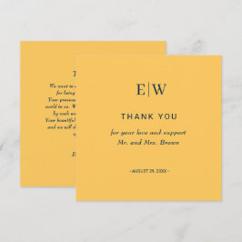 Elegant enkel Ray Flower med Monogram Bröllop Tack Kort