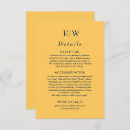 Elegant enkel Ray Flower med Monogram Bröllop Tilläggskort