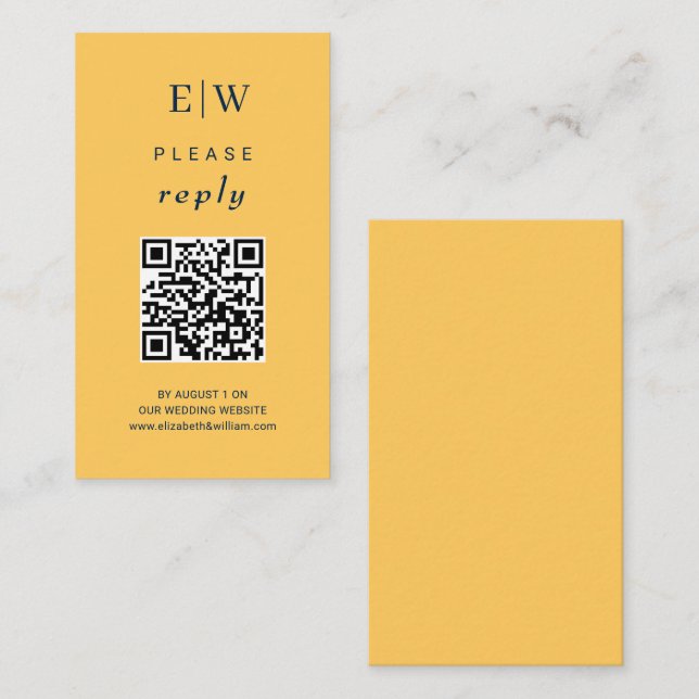 Elegant enkel Ray Flower med Monogram Bröllop Tilläggskort (Fram/baksida)