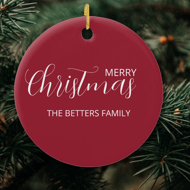 Elegant Enkel ren, frusen berry-jul Julgransprydnad Keramik (Skapare uppladdad)