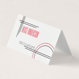 Elegant enkel röd svart vit geometrisk modern visitkort