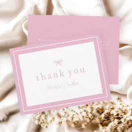 Elegant Enkel Rosa Flickor Baby Shower Tack Kort