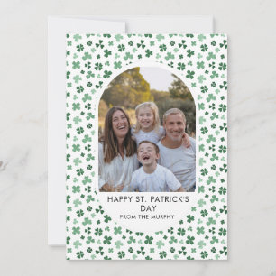 Elegant Enkel Shamrock Foto St. Patricks Dag Julkort