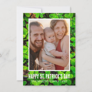 Elegant Enkel Shamrock Foto St. Patrick's Day Ho Julkort