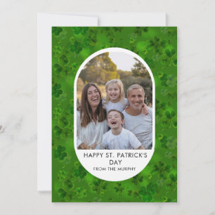 Elegant Enkel Shamrock Foto St. Patrick's Day Julkort