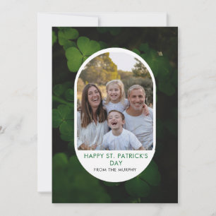 Elegant Enkel Shamrock Foto St. Patrick's Day Julkort