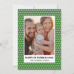 Elegant Enkel Shamrock Foto St. Patrick's Day Julkort