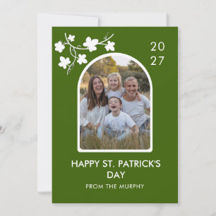 Elegant Enkel Shamrock Foto St. Patrick's Day Julkort
