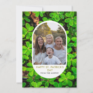 Elegant Enkel Shamrock Foto St. Patrick's Day Julkort