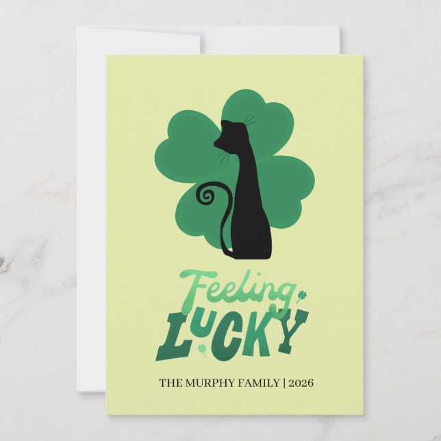 Elegant Enkel Shamrock Foto St. Patrick's Day Julkort (Framsida)