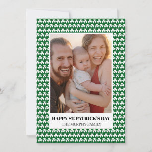 Elegant Enkel Shamrock Foto St. Patrick's Day Julkort