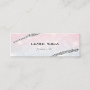 Elegant Enkel, Silver Glitter Linje, Bokeh Mini Visitkort