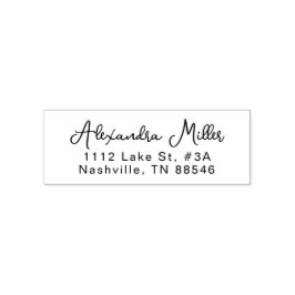 Elegant Enkel Skript Självbläckande Adressstämpel Självfärgande Stämpel