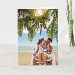 Elegant Enkel skriptAnpassningsbar Foto Grattis på Kort