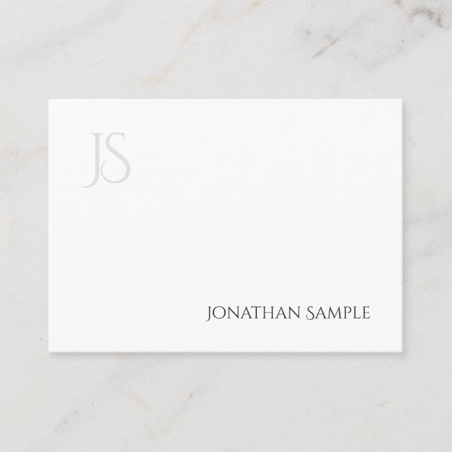 Elegant enkel slätt för modern Minimalist Monogram Visitkort (Framsida)