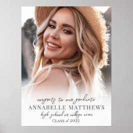 Elegant Enkel Snyggt Foto Studentfest-tecken Poster