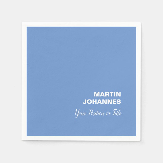 Elegant Enkel Stilren Blå Minimalistisk Pappersservett (Framsidan)