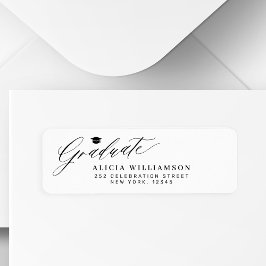 Elegant enkel student-skriptgradens sockel student returadress etikett