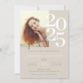 Elegant Enkel Studentfest för fotoskript Inbjudningar