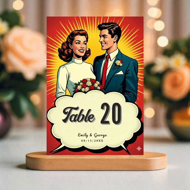 Elegant Enkel Svart Och Vit Brud Brudgum Bröllop Bordsnummer (Skapare uppladdad)