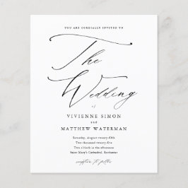 Elegant Enkel Svart Och Vit Budget Bröllop