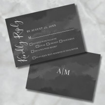 Elegant Enkel Svart Vit Bröllops RSVP-kort