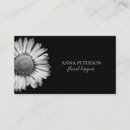 Elegant Enkel svart vit Daisy blomma Visitkort