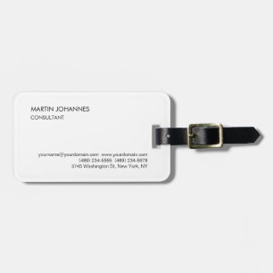 Elegant Enkel svart vit med Plain White Bagagebricka