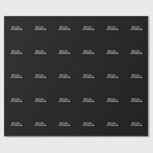 Elegant Enkel Svart Vit Personlig Anpassad Presentpapper