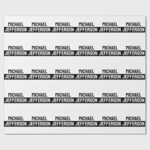 Elegant Enkel Svart Vit Personlig Anpassad Presentpapper