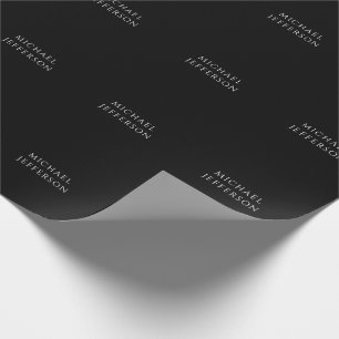 Elegant Enkel Svart Vit Personlig Anpassad Presentpapper