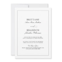 Elegant Enkel svart vit Virtuellare Bröllop