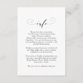 Elegant - enkel svartvit bröllop tilläggskort