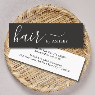 Elegant Enkel svartvit hårslips, Stylist Mini Visitkort