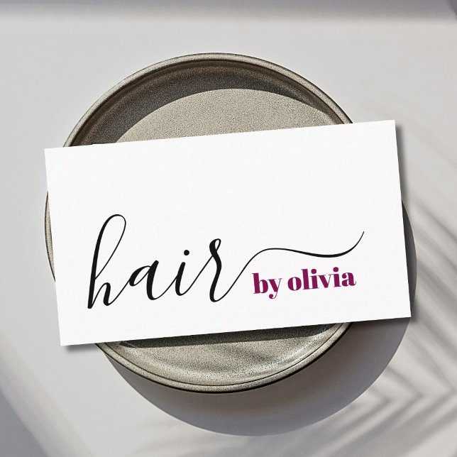 Elegant Enkel svartvit hårslips, Stylist Visitkort (Skapare uppladdad)
