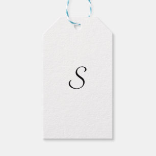 Elegant Enkel svartvit monogram Presentetikett