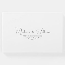 Elegant Enkel svartvitt Bröllop Gästböcker