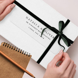Elegant, enkel text Svart och vit returadress Returadress Etikett