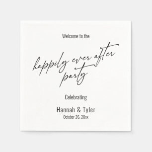 Elegant Enkel Typografi För Fest Efter Bröllopet Pappersservett