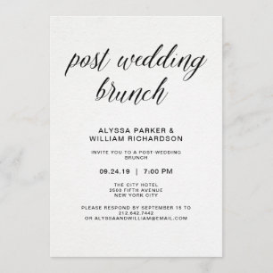 Elegant enkel typografi postar bröllopfrunch inbjudningar