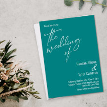 Elegant Enkel Typografi Teal Bröllopet