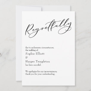 Elegant Enkel "Tyvärr" Inställd Bröllopskort Inbjudningar