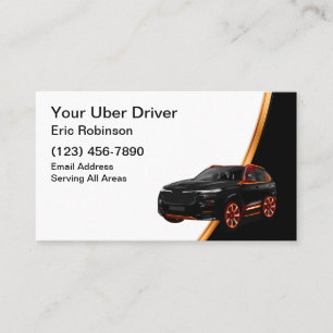 Elegant Enkel Uber Förarens Ride Hailing Visitkort