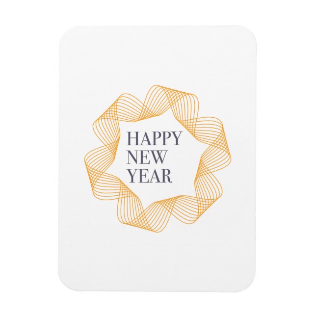 Elegant, enkel utformning av "Gott nytt år" Magnet (Vertikal)