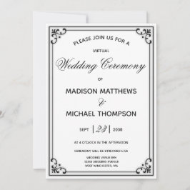 Elegant Enkel Virtuell Bröllop Livestream Bröllop Inbjudningar